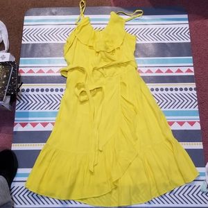 A yellow flowy dress